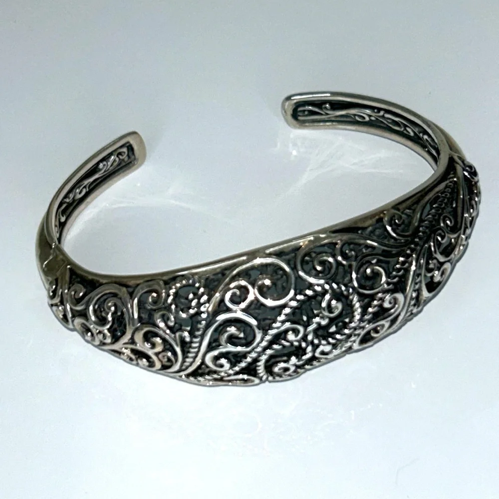 NWOT Designer Carolyn Pollack Pollack Sterling Silver Bracelet Goth Victorian